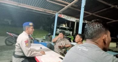 SAT POLAIRUD POLRES ABDYA MELAKSANAKAN PATROLI DIALOGIS MALAM HARI KE PEMUKIMAN MASYARAKAT DALAM RANGKA CIPTA KONDISI HARKAMTIBMAS